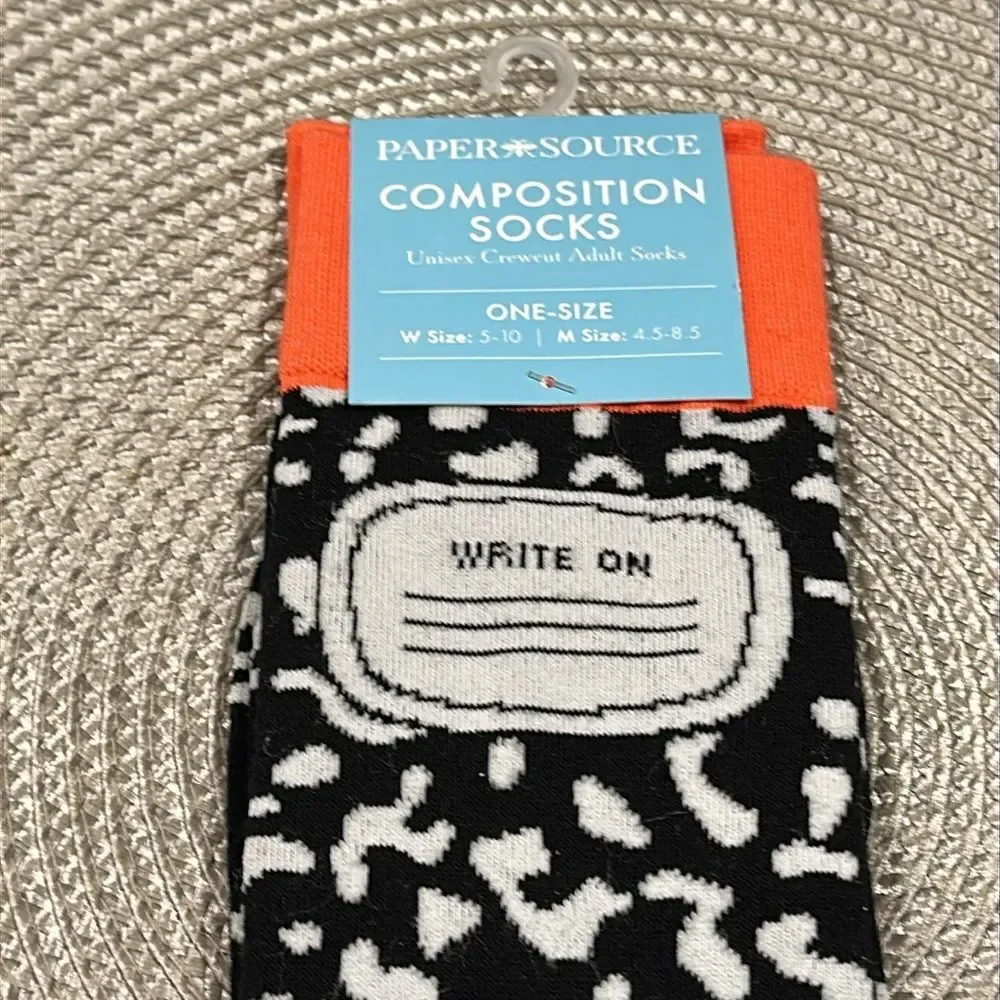 Paper Source Composition Socks NEW Unisex Crew Adult Socks